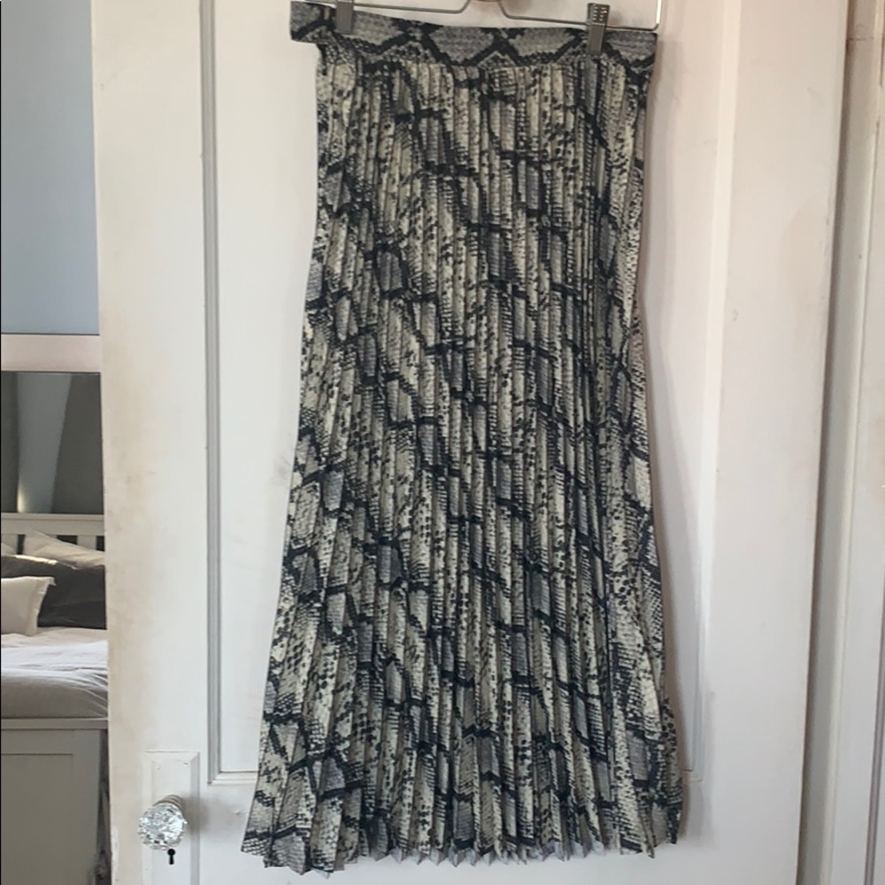 Snake Print Midi Skirt